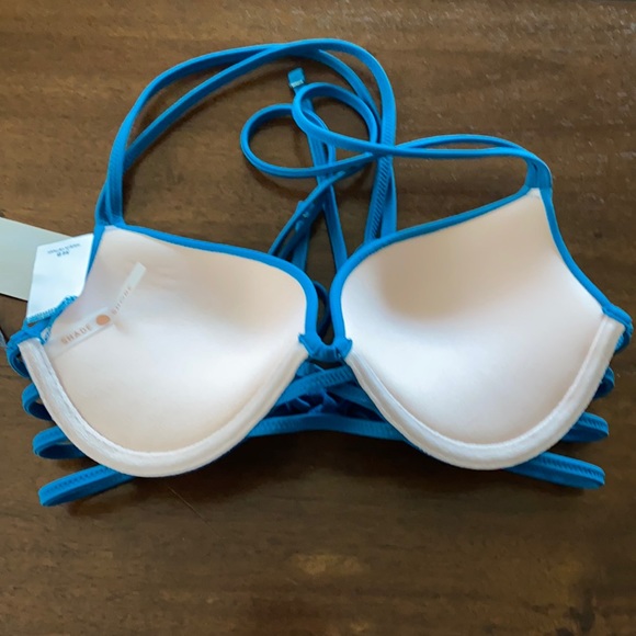 Push-Up Side Detail Bikini Top- Ocean Blue 34B - Picture 7 of 8
